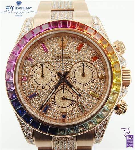 rolex daytona rainbow bezel|rolex daytona chronograph diamond.